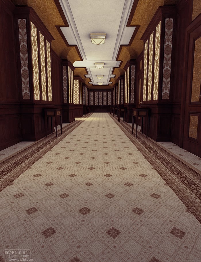 Decadent Hotel Hallway by: ForbiddenWhispersFWDesign, 3D Models by Daz 3D