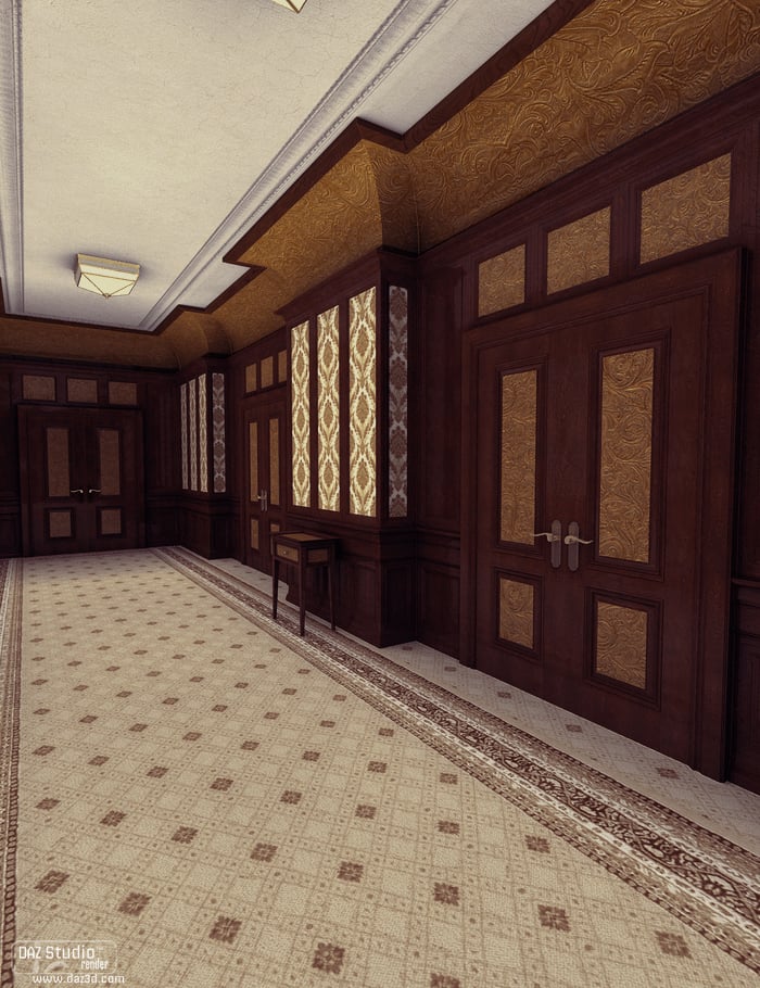 Decadent Hotel Hallway by: ForbiddenWhispersFWDesign, 3D Models by Daz 3D