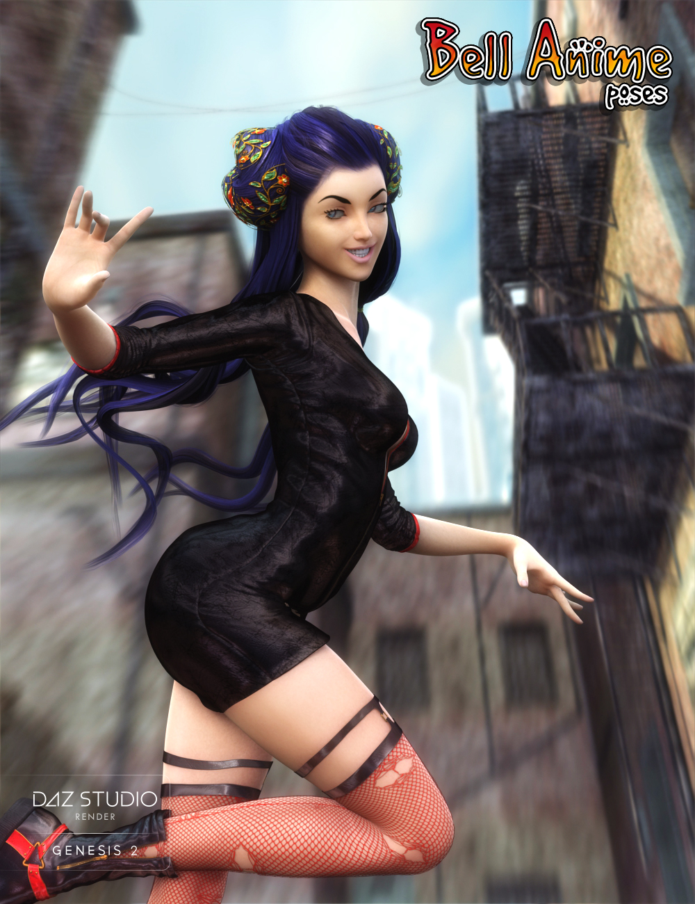 Bell Anime Poses for Keiko 6 and Aiko 6 by: Muscleman, 3D Models by Daz 3D