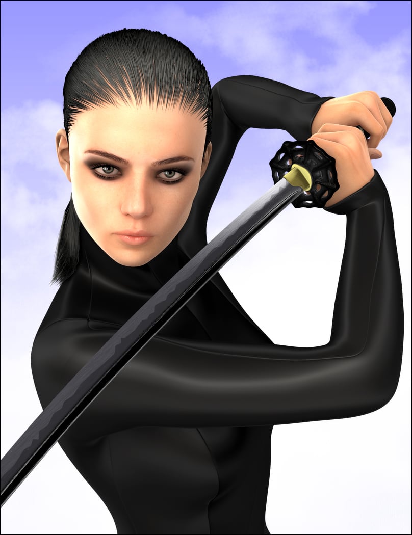 Premium Katana with Poses by: MindVision G.D.S., 3D Models by Daz 3D