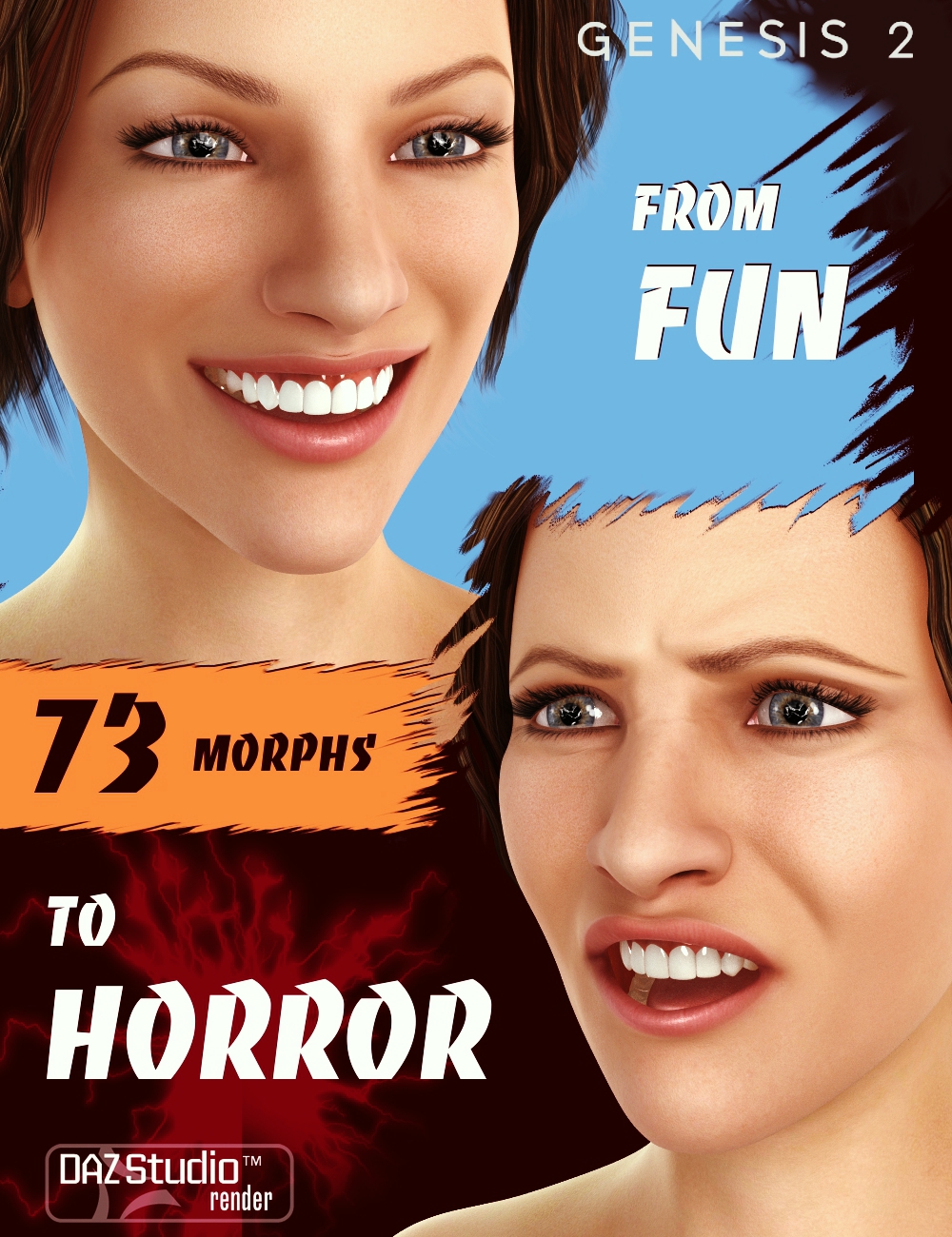 From Fun to Horror for Genesis 2 Female(s) by: AlFan, 3D Models by Daz 3D