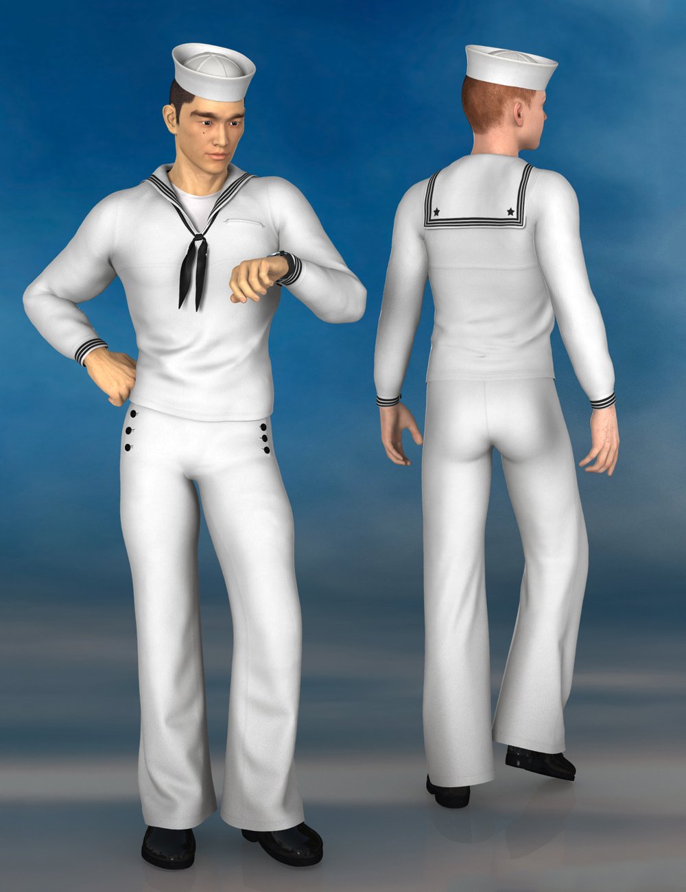 Naval Uniform for Genesis 2 Male(s) by: SloshWerks, 3D Models by Daz 3D