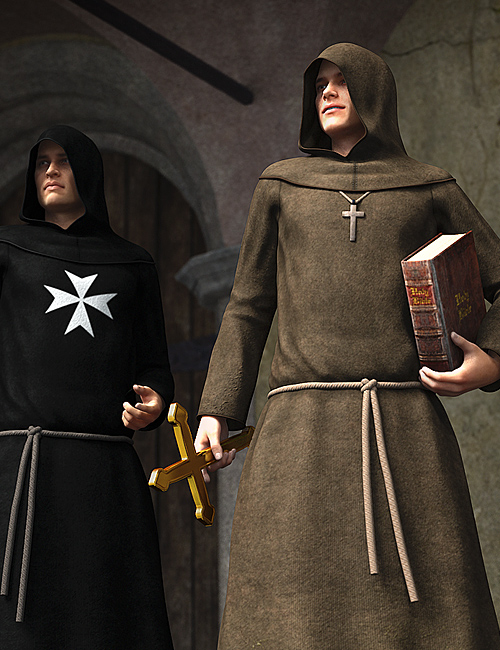 Monks Robes for Genesis 2 Male(s) by: Predatron, 3D Models by Daz 3D