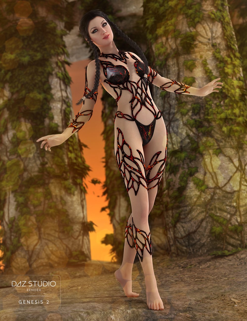 Molten Outfit for Genesis 2 Female(s) by: NikisatezArien, 3D Models by Daz 3D