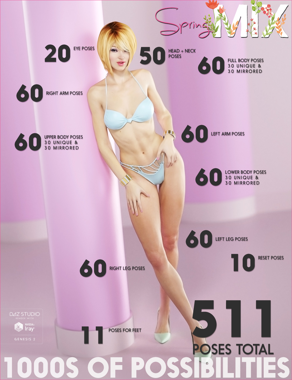 i13 SPRING MIX Pose Collection by: ironman13, 3D Models by Daz 3D