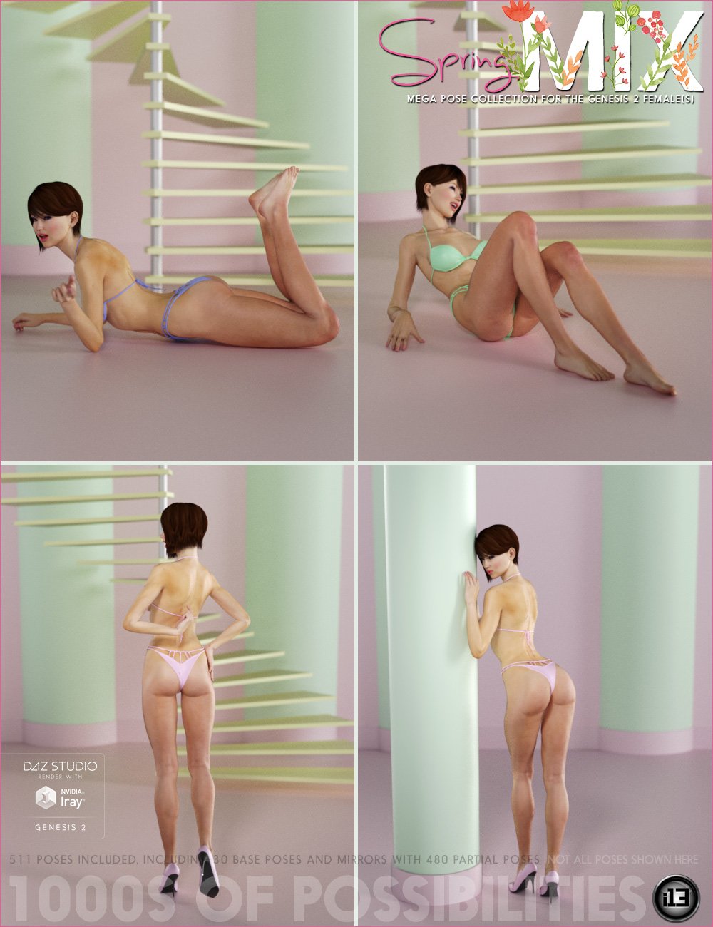 i13 SPRING MIX Pose Collection by: ironman13, 3D Models by Daz 3D