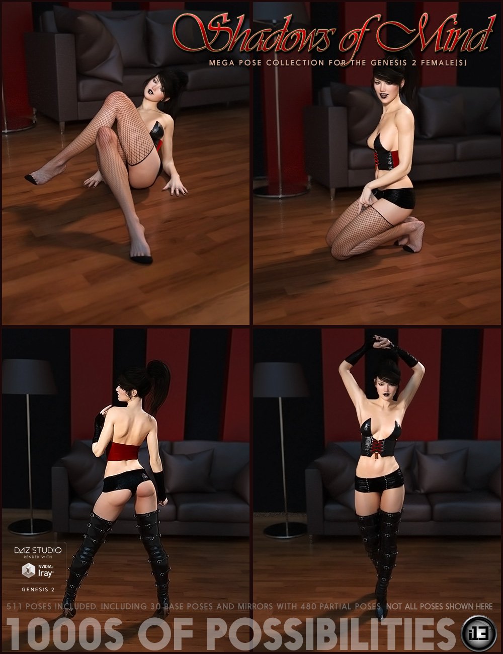 i13 SHADOWS of MIND Pose Collection by: ironman13, 3D Models by Daz 3D