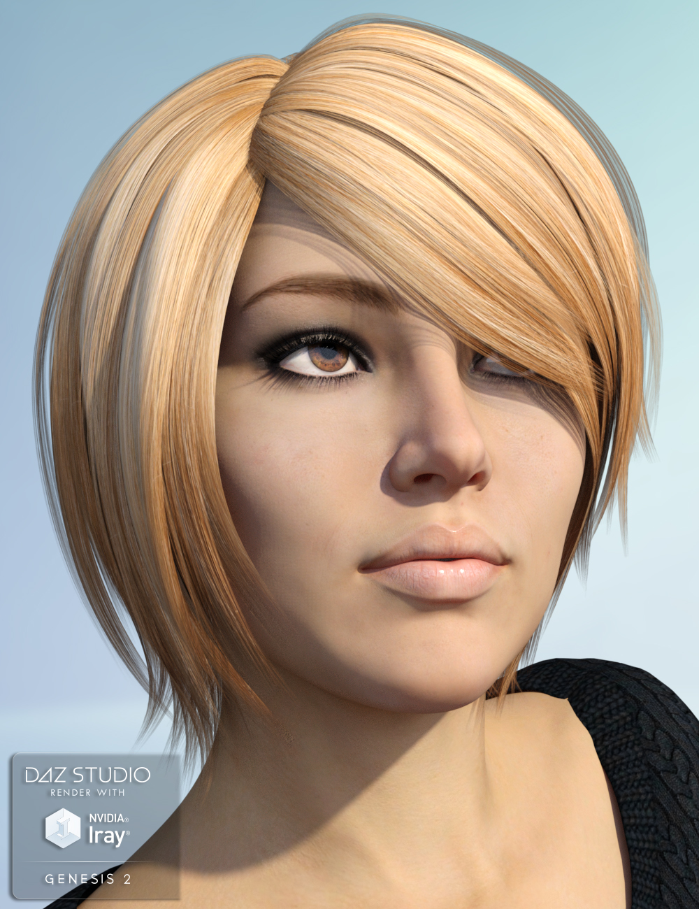 Alyssa Hair for Genesis 2 Female(s) by: Nikisatez, 3D Models by Daz 3D