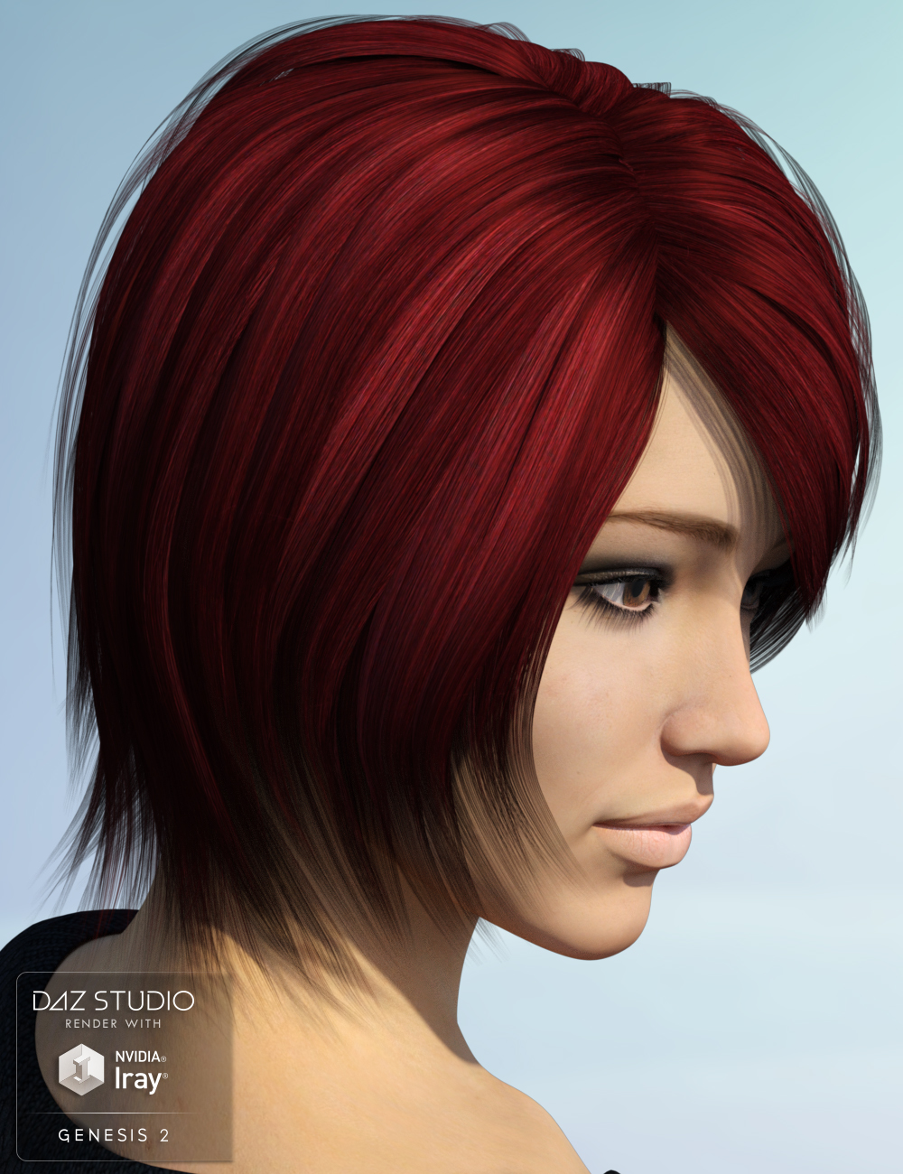 Alyssa Hair for Genesis 2 Female(s) by: Nikisatez, 3D Models by Daz 3D