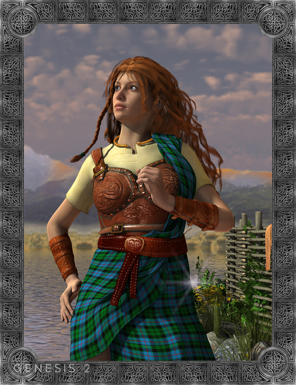 Celtic Maeve Outfit for Genesis 2 Female(s) by: Meshitup, 3D Models by Daz 3D