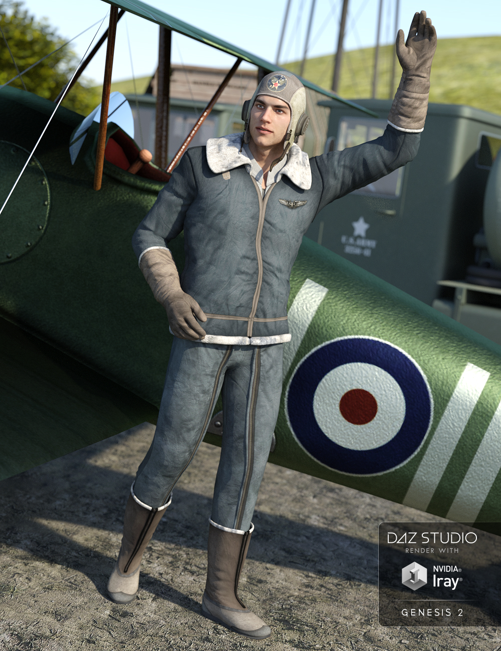 Vintage Aviator Textures by: Sarsa, 3D Models by Daz 3D
