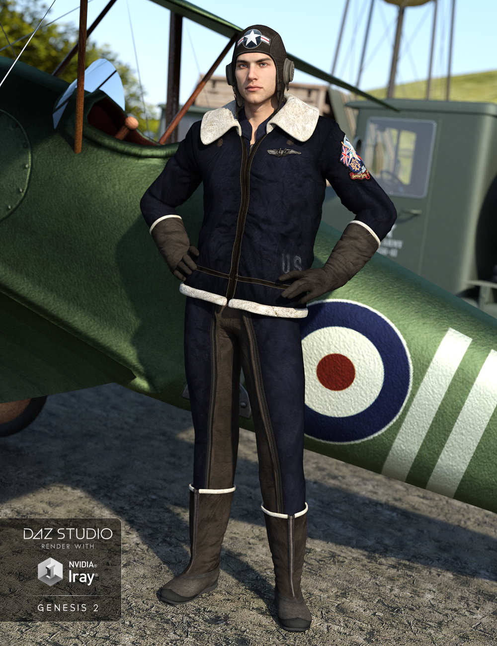 Vintage Aviator Textures by: Sarsa, 3D Models by Daz 3D