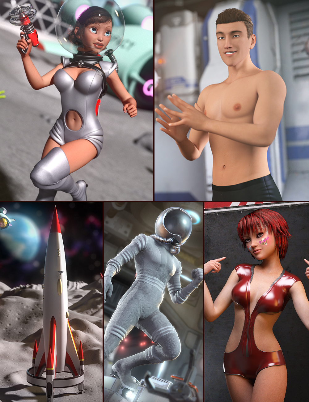 Callie & Cory In Space by: , 3D Models by Daz 3D