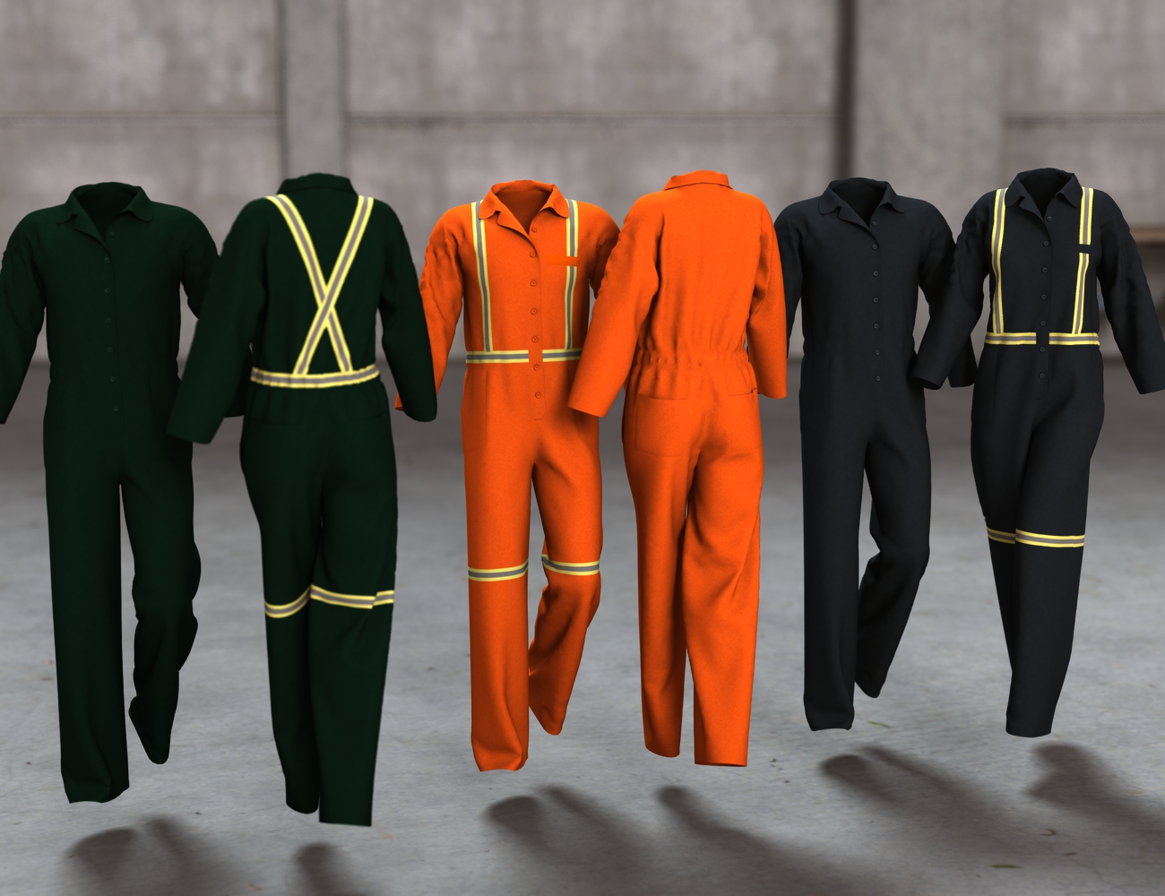 Blue Collar Basics Coveralls for Genesis 2 Males and Females Bundle by: Aave Nainen, 3D Models by Daz 3D