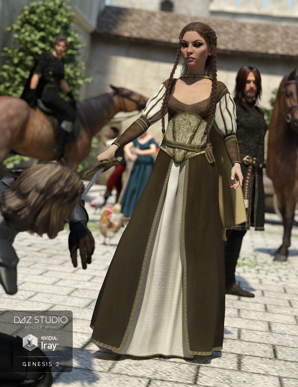 Arthurian Outfit for Genesis 2 Female(s) by: NikisatezSarsa, 3D Models by Daz 3D