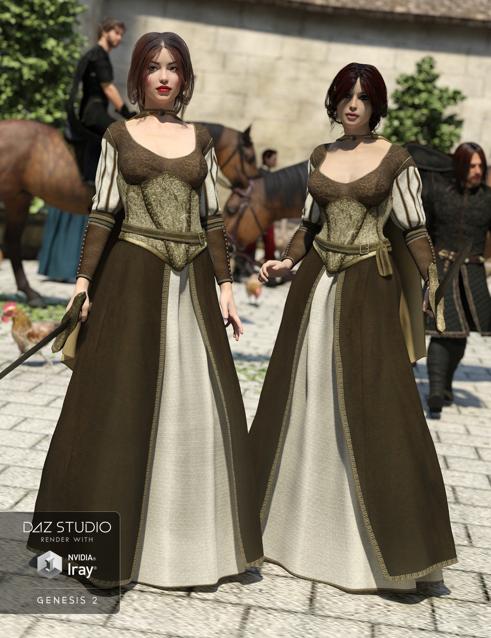 Arthurian Outfit for Genesis 2 Female(s) | Daz 3D