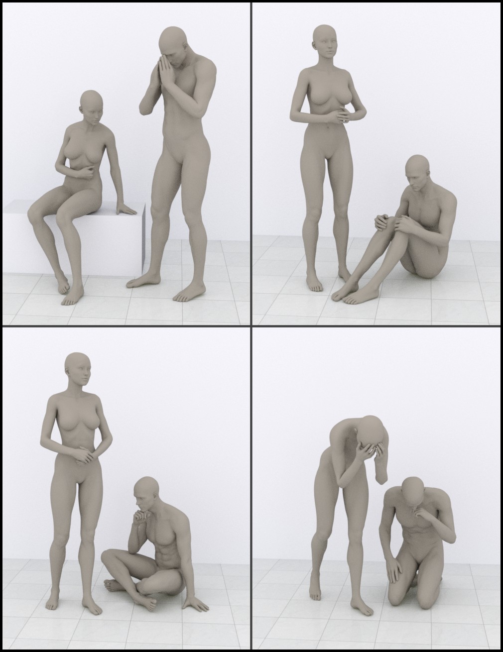 Mourning Poses for Victoria 6 and Michael 6 Mourning Poses for Victoria 6 and Michael 6 by: Khory, 3D Models by Daz 3D