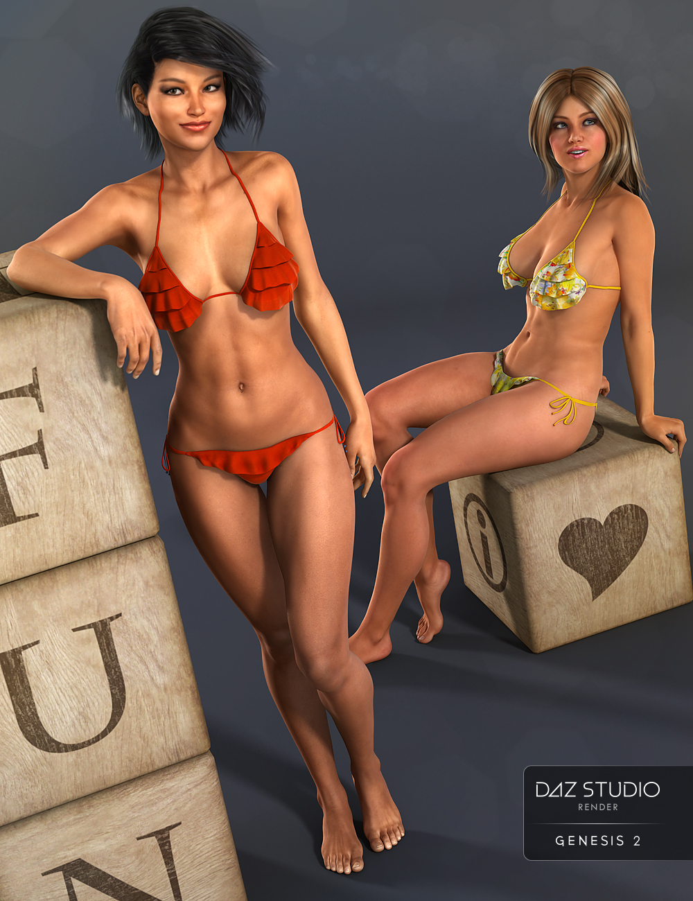 Frilly Triangle Bikini for Genesis 2 Female(s) by: Nikisatezbucketload3d, 3D Models by Daz 3D