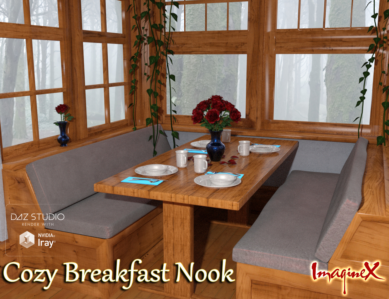 Cozy Breakfast Nook Cozy Breakfast Nook by: ImagineX, 3D Models by Daz 3D