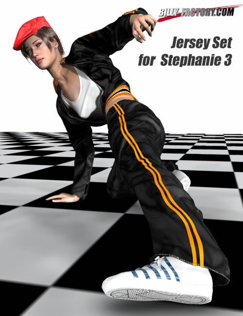 Jersey Set for Stephanie 3.0 Petite by: BILLY-T, 3D Models by Daz 3D