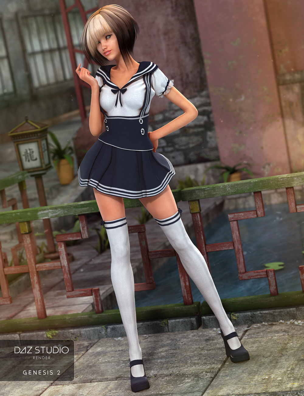 Seifuku Outfit Textures by: Sarsa, 3D Models by Daz 3D