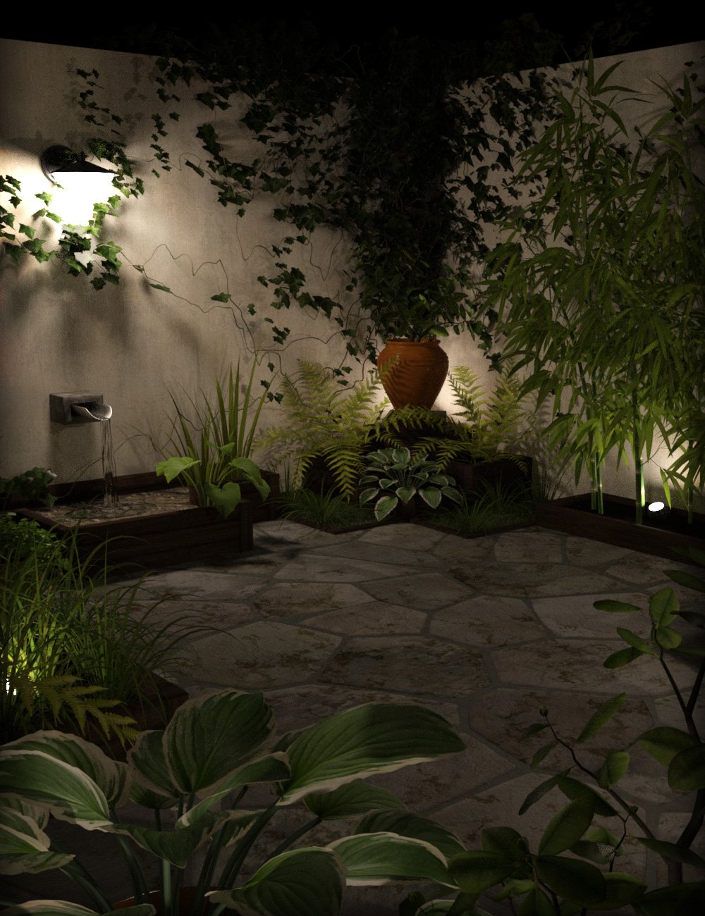 Green Backyard Garden by: esha, 3D Models by Daz 3D
