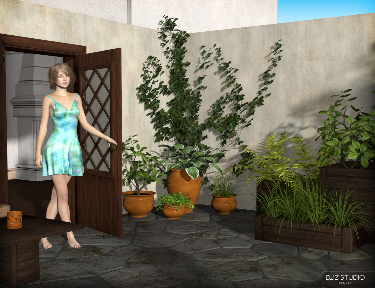 Green Backyard Garden Green Backyard Garden by: esha, 3D Models by Daz 3D