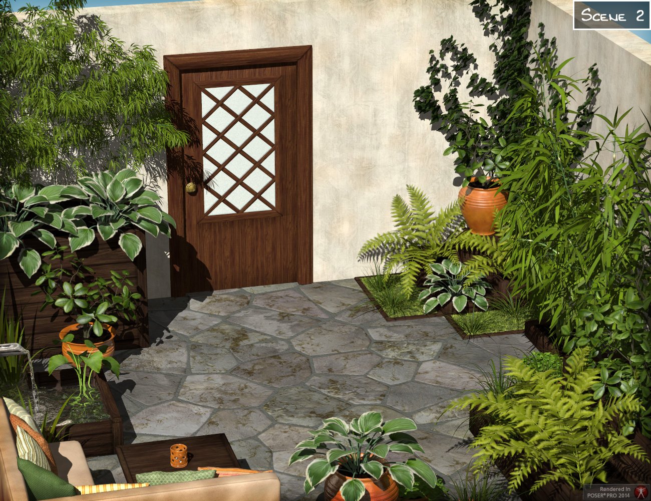 Green Backyard Garden by: esha, 3D Models by Daz 3D