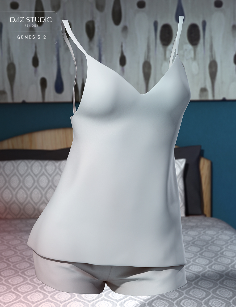 Silky Pjs for Genesis 2 Female(s) by: Nikisatezesha, 3D Models by Daz 3D