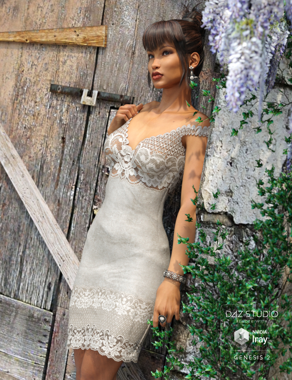 Luxury Lace Cocktail Dress I by: Sarsa, 3D Models by Daz 3D