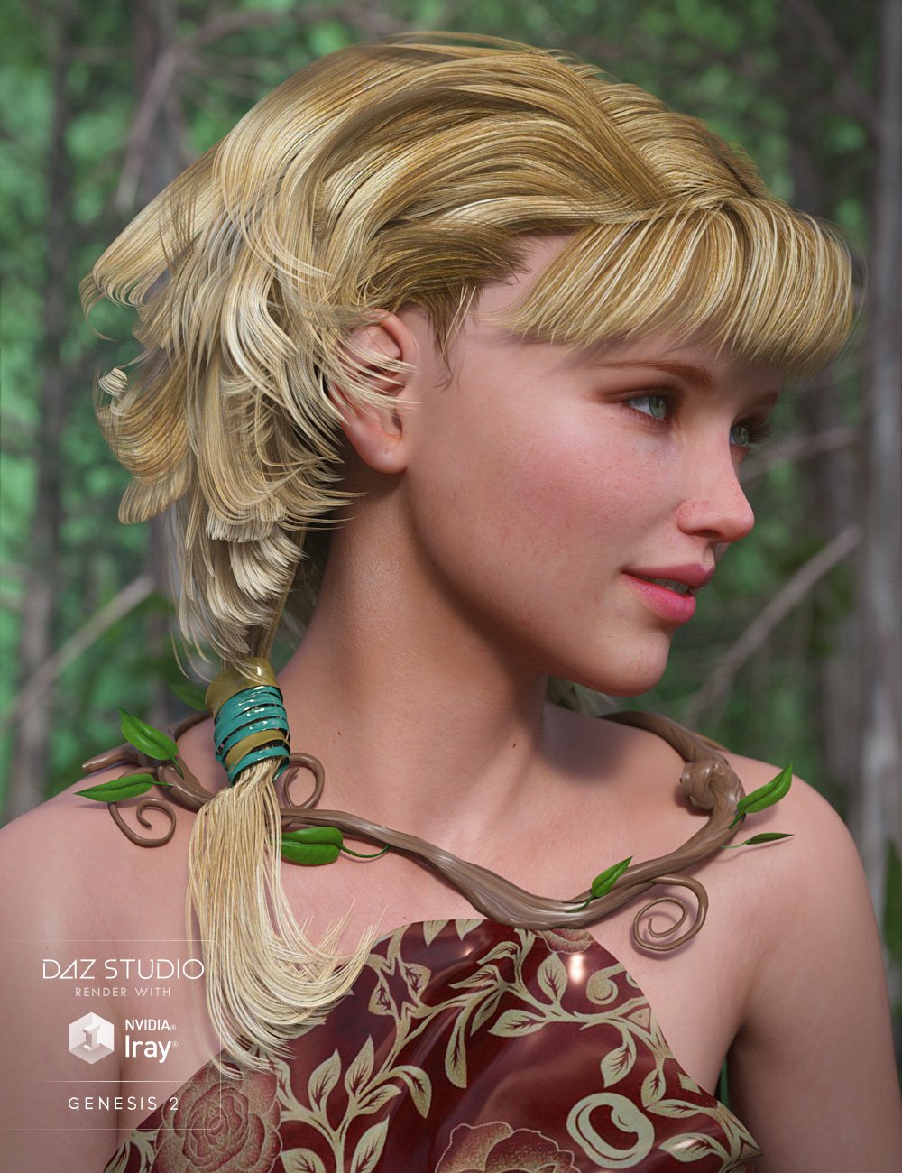 Tangerine Hair for Genesis 2 Female(s) by: goldtassel, 3D Models by Daz 3D