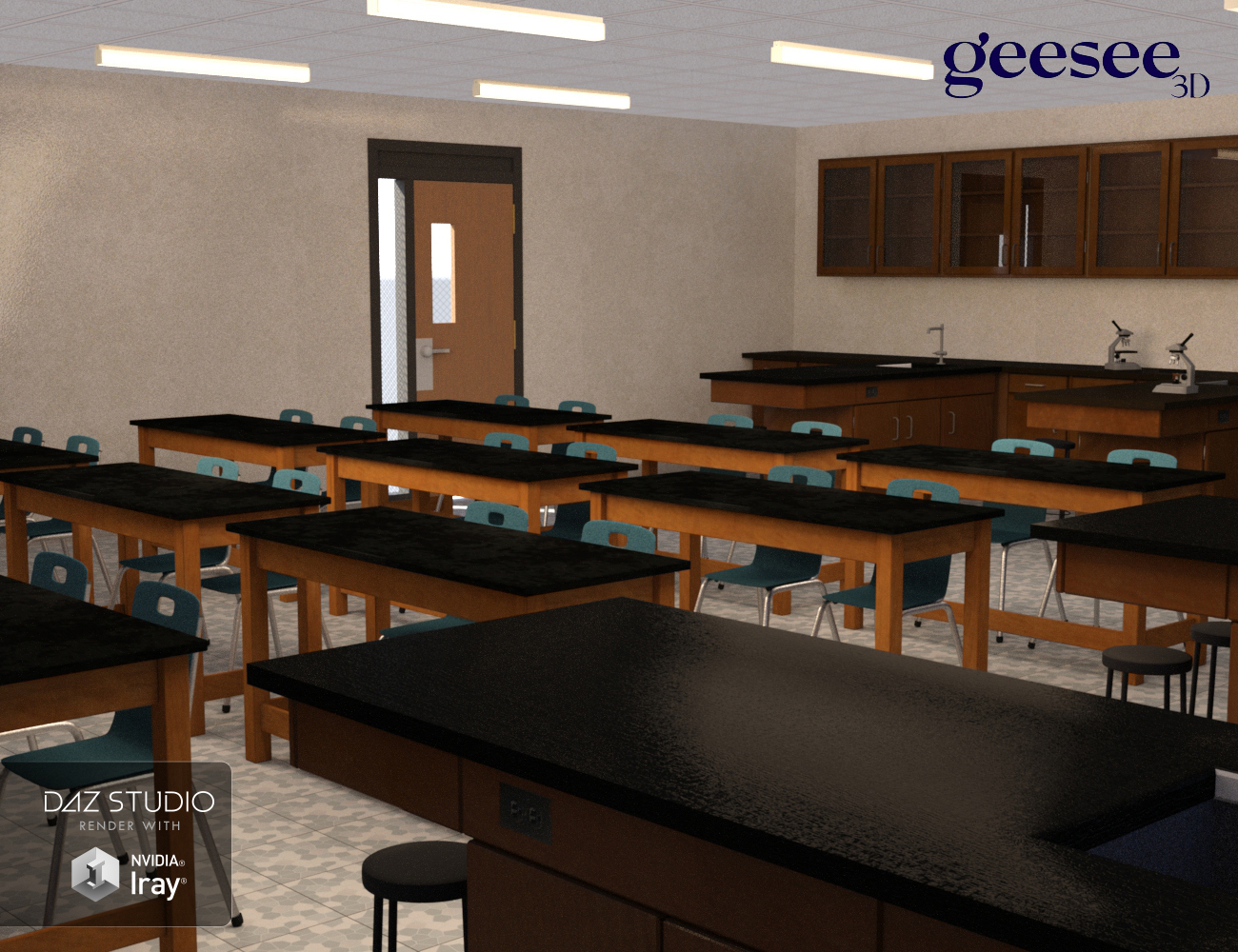Science Classroom by: GeeSee3D, 3D Models by Daz 3D