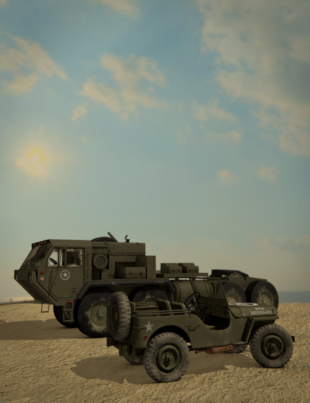 Army Vehicles by: ELS, 3D Models by Daz 3D