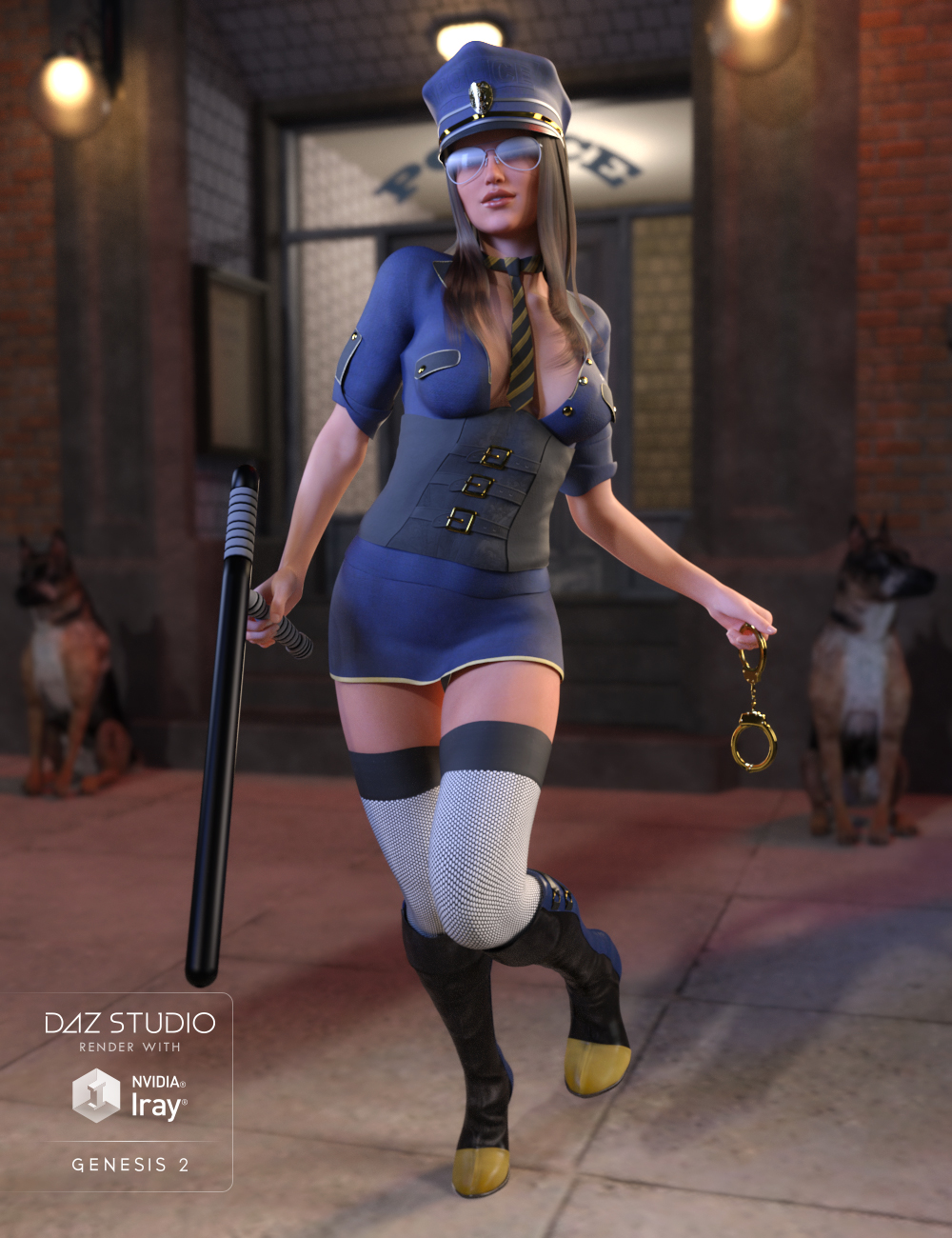 Night Cop for Genesis 2 Female(s) by: Barbara BrundonMorris, 3D Models by Daz 3D