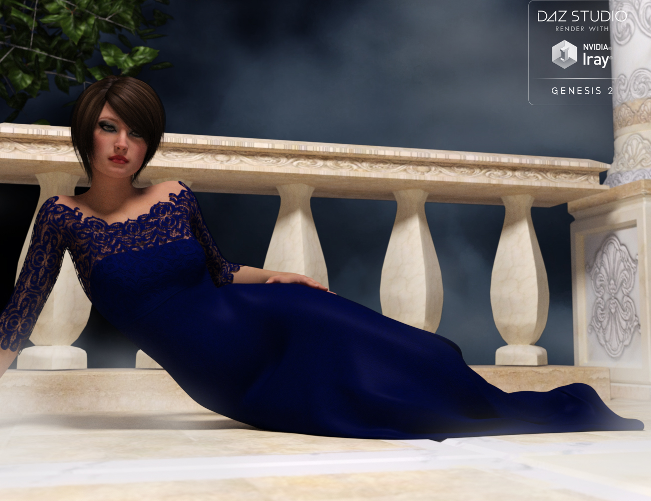 Classic Evening Gown for Genesis 2 Female(s) by: Nikisatez, 3D Models by Daz 3D