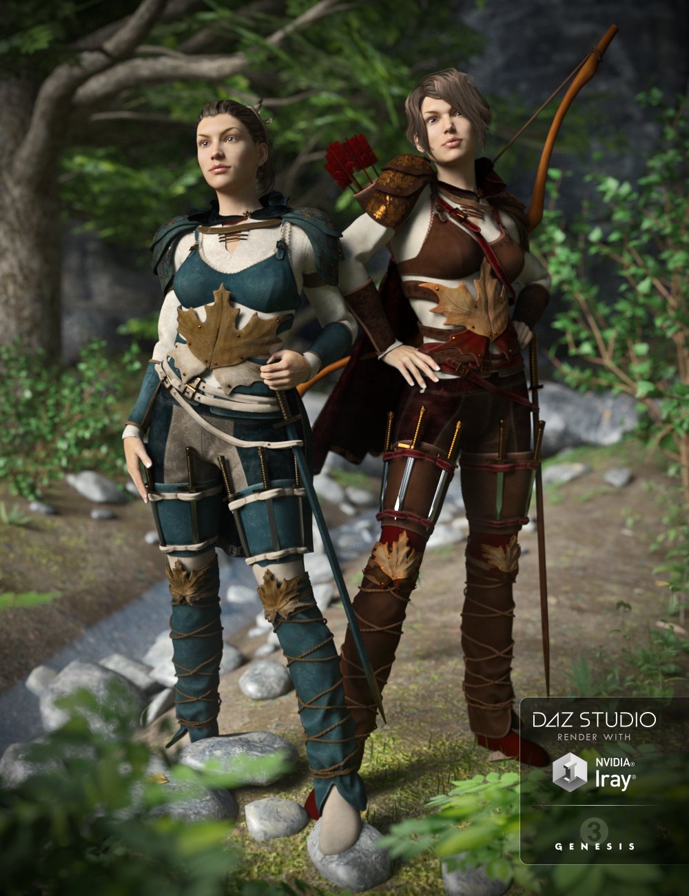 Fantasy Ranger Wild Woods Textures by: Arien, 3D Models by Daz 3D