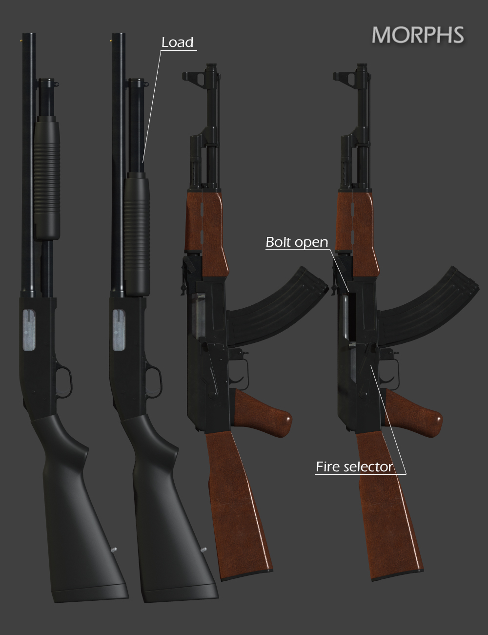 Modern Weapons Collection 1 by: Porsimo, 3D Models by Daz 3D