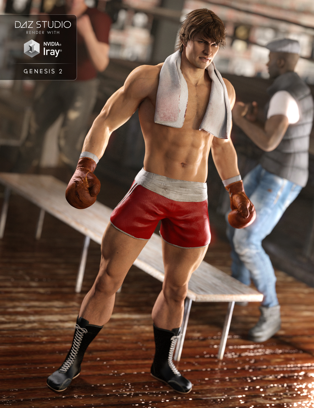 Vintage Boxing Outfit for Genesis 2 Male(s) by: Didier, 3D Models by Daz 3D