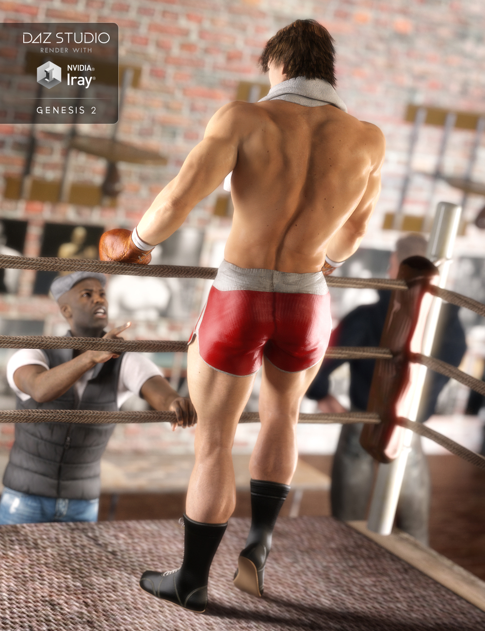 Vintage Boxing Outfit for Genesis 2 Male(s) by: Didier, 3D Models by Daz 3D