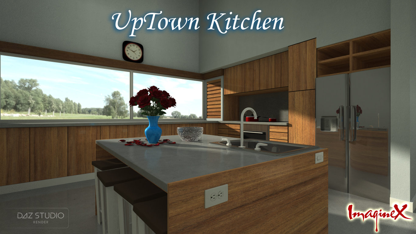 Up Town Kitchen Up Town Kitchen by: ImagineX, 3D Models by Daz 3D