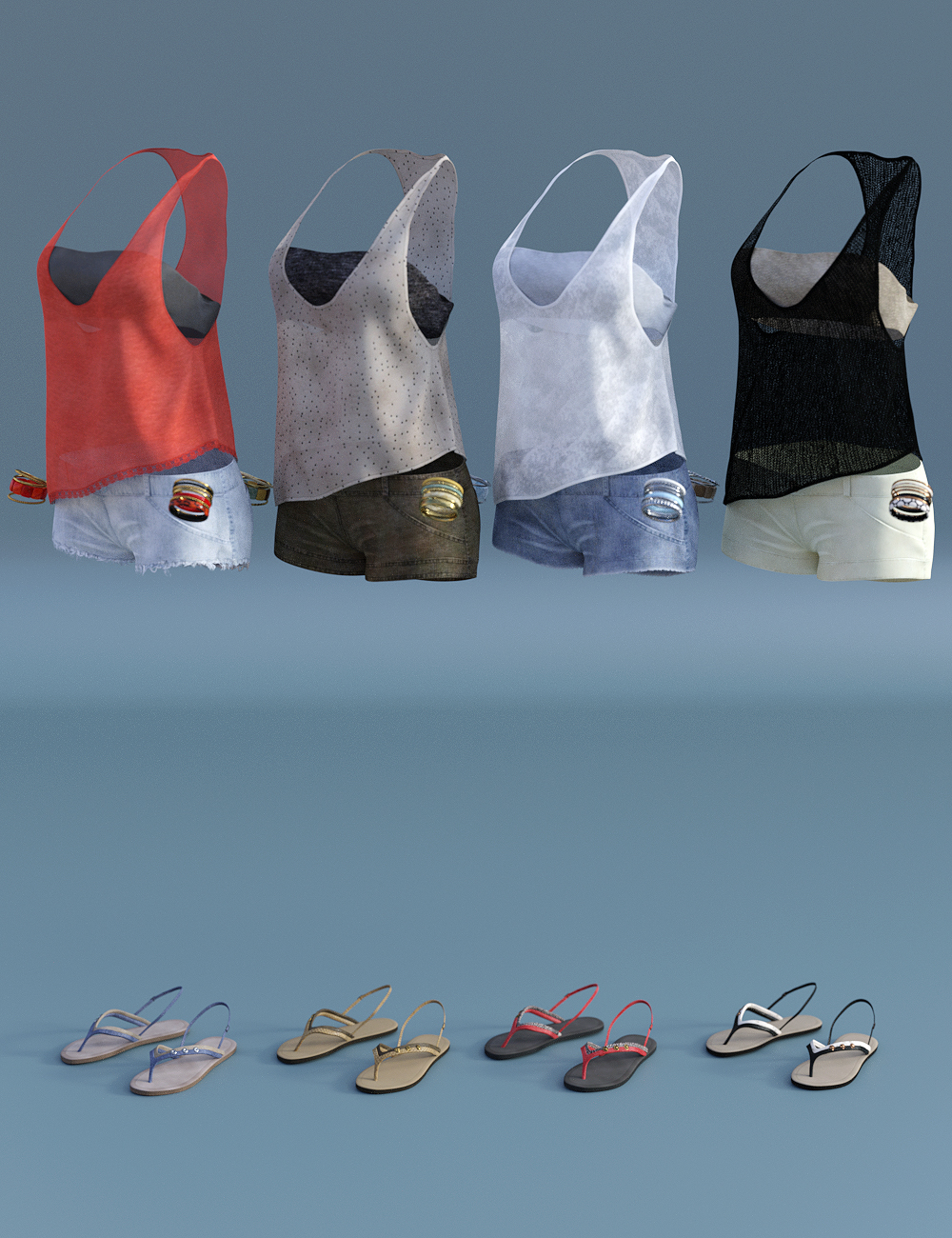 Casual Summer Textures by: esha, 3D Models by Daz 3D