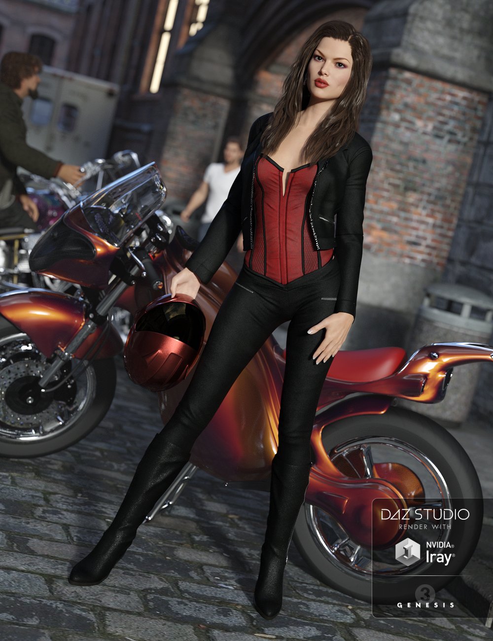 Vigilante Outfit for Genesis 3 Female(s) by: NikisatezShox-Design, 3D Models by Daz 3D