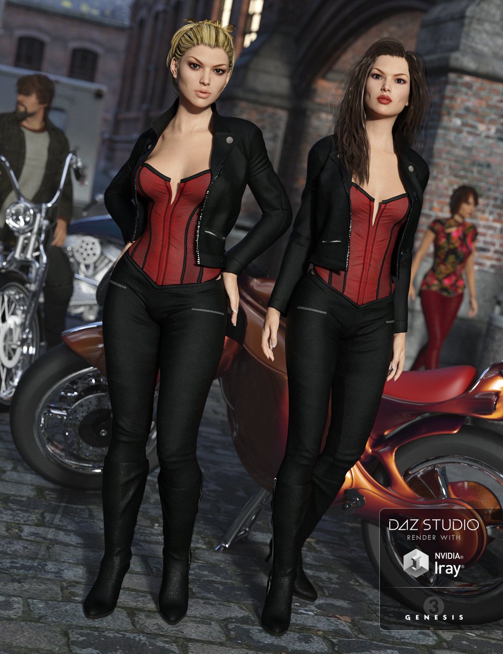Vigilante Outfit for Genesis 3 Female(s) by: NikisatezShox-Design, 3D Models by Daz 3D