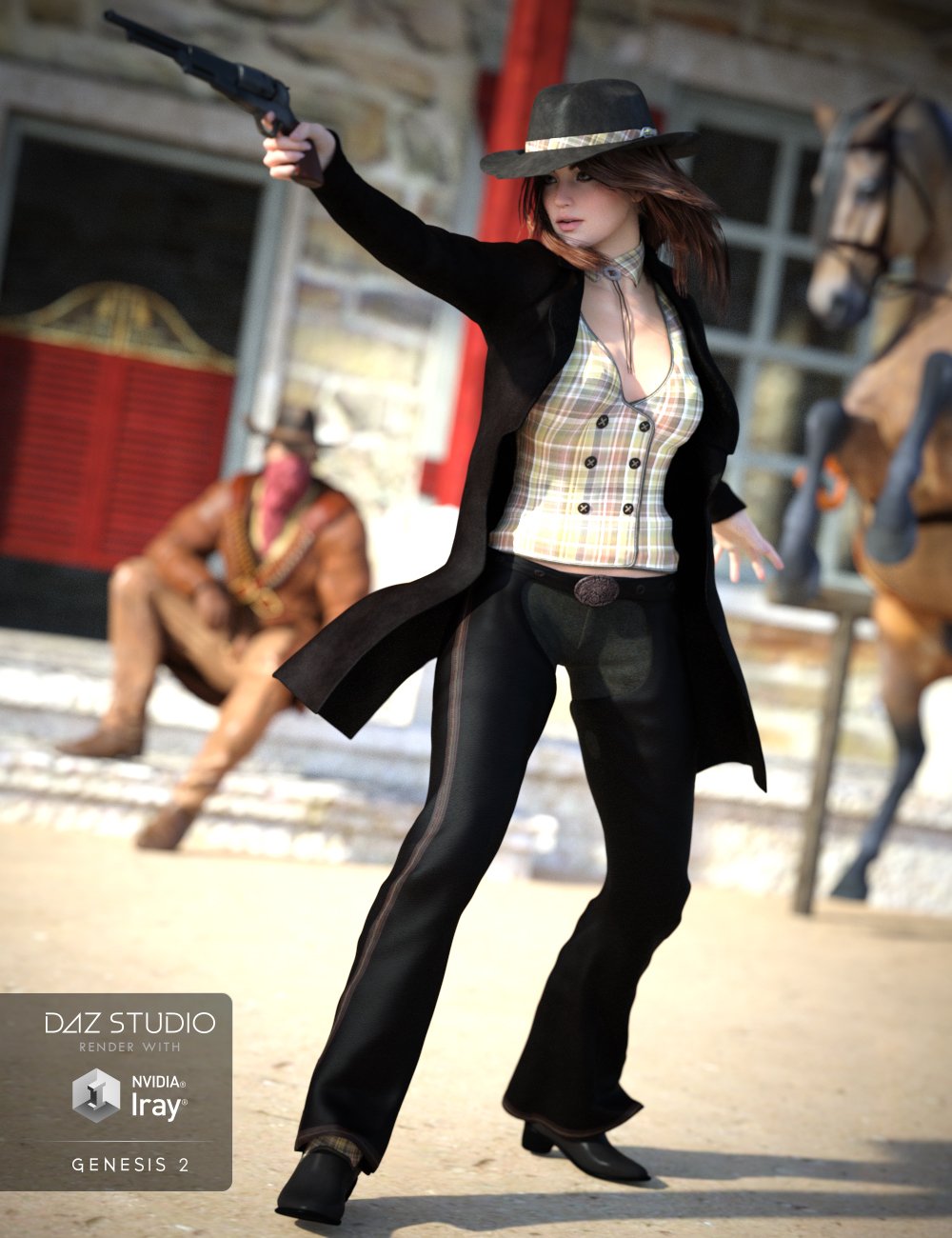 Cowgirl for Genesis 2 Female(s) by: Barbara BrundonOziChick, 3D Models by Daz 3D