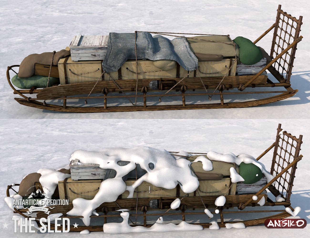 Antarctica Expedition: The Encampment, Sled and Poses Antarctica Expedition: The Encampment, Sled and Poses by: Ansiko, 3D Models by Daz 3D