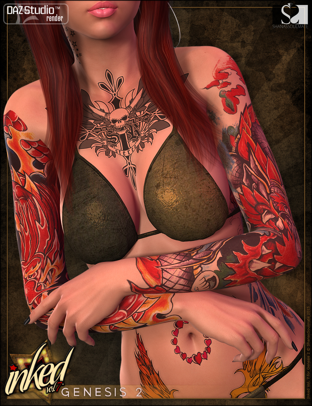 Inked Vol. 7 for Genesis 2 by: ShanasSoulmate, 3D Models by Daz 3D