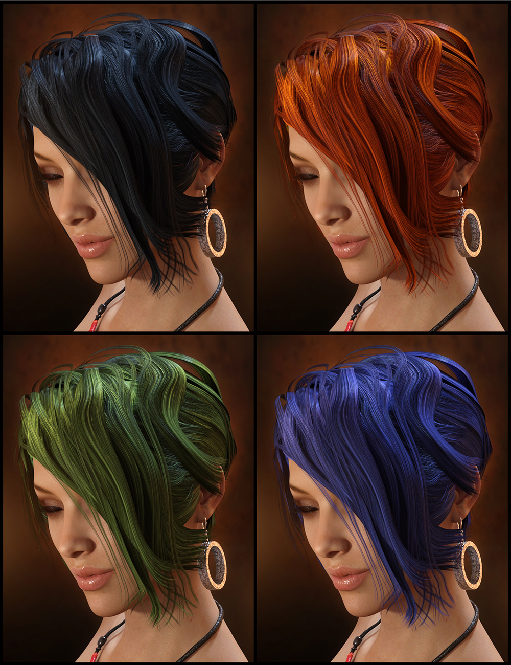 Flashy Hair for Genesis 3 Female(s) by: Propschick, 3D Models by Daz 3D