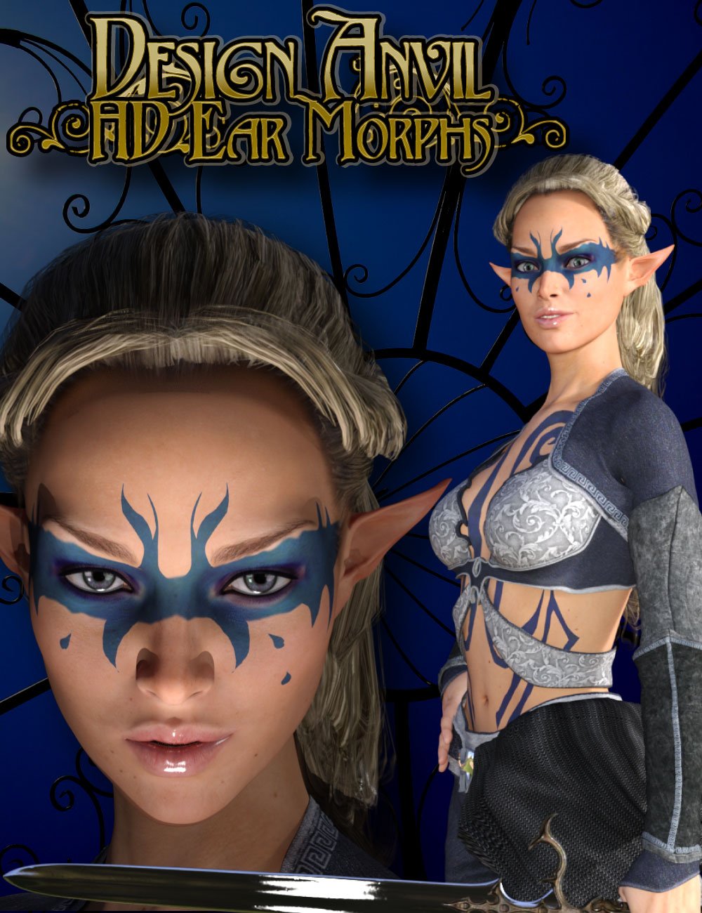 DA HD Elf Ears for Genesis 3 Female(s) by: Design Anvil, 3D Models by Daz 3D