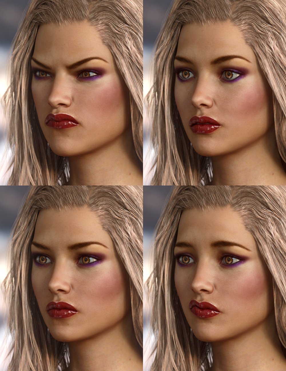 Victoria 7 Extreme Expressions by: 3DCelebrity, 3D Models by Daz 3D