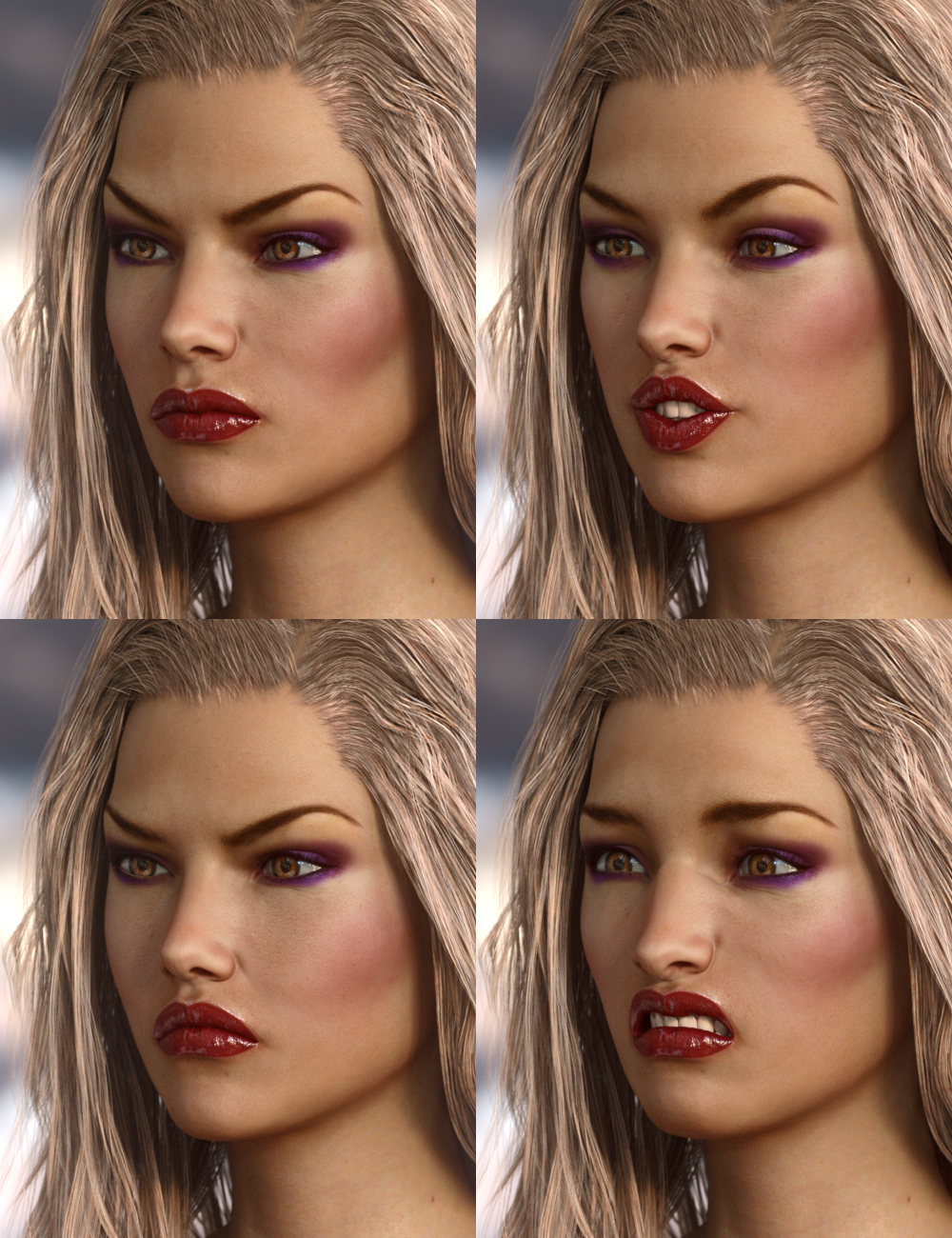 Victoria 7 Extreme Expressions by: 3DCelebrity, 3D Models by Daz 3D